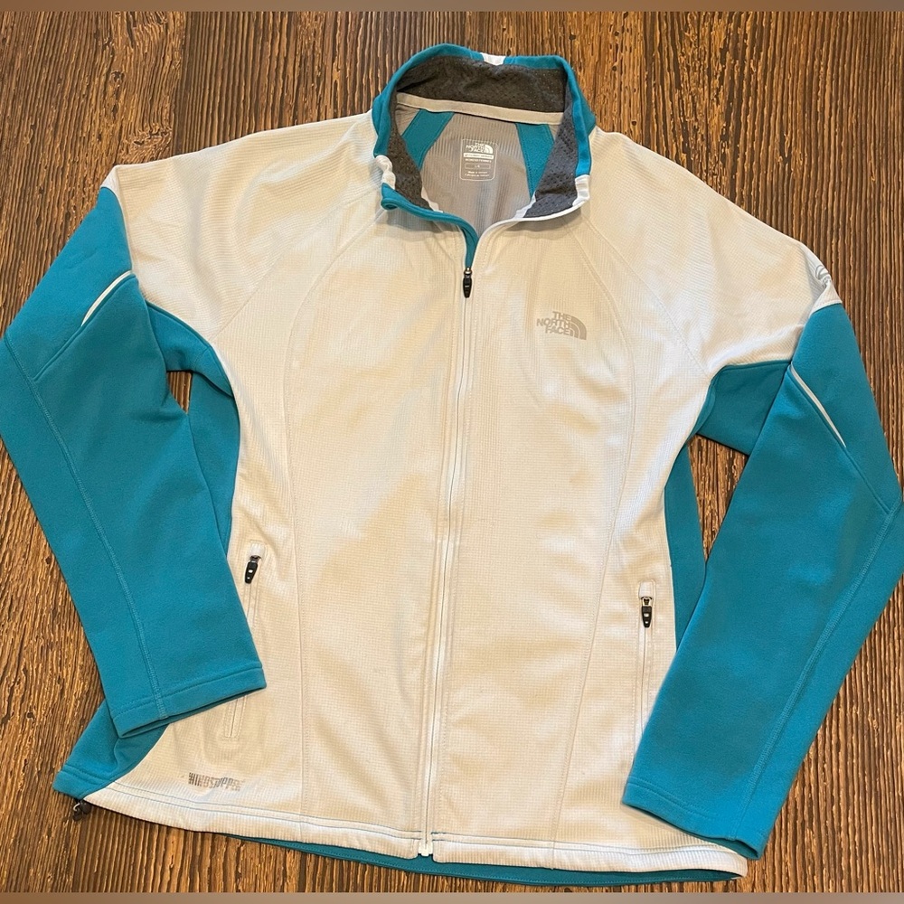 The North Face flight series ladies size large Blue and White spring Jacket